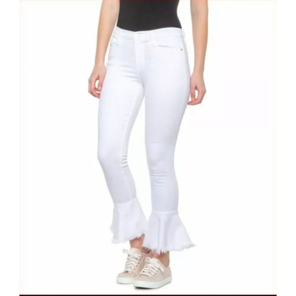 Frame women jeans Le Skinny flare white sz 24 $225